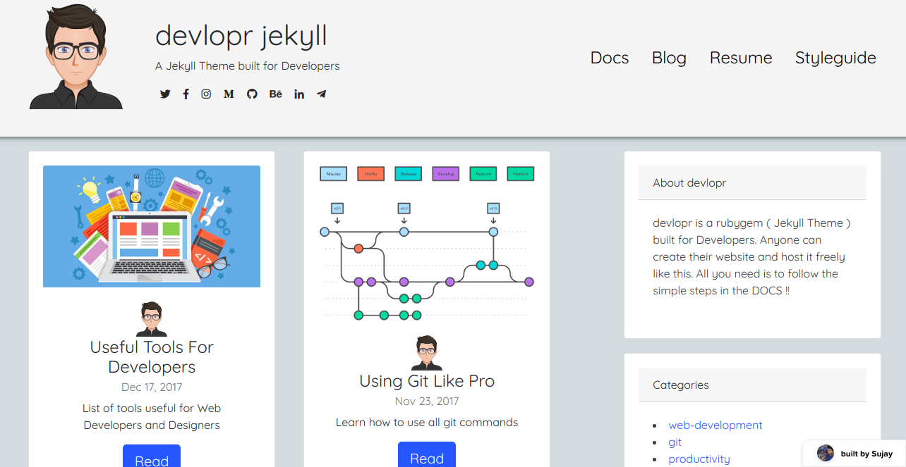 Build and Deploy a blog using devlopr-jekyll and Github Pages